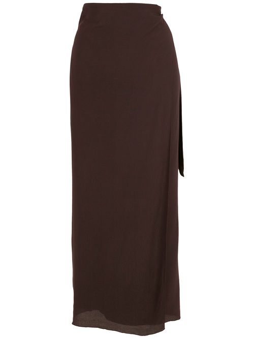 Side-tie sarong skirt - Black