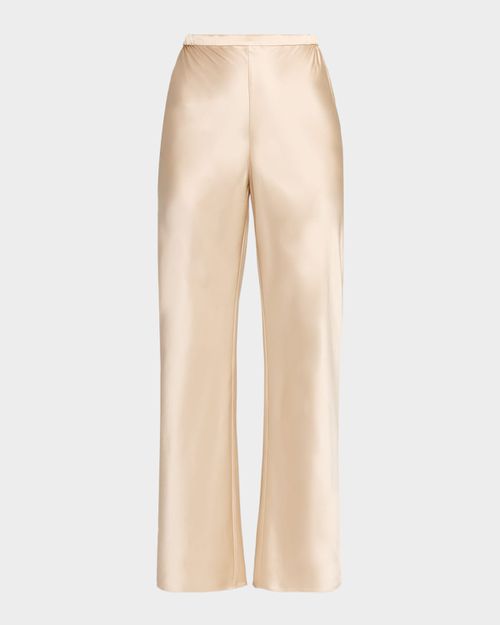 Straight-Leg Silk Pants