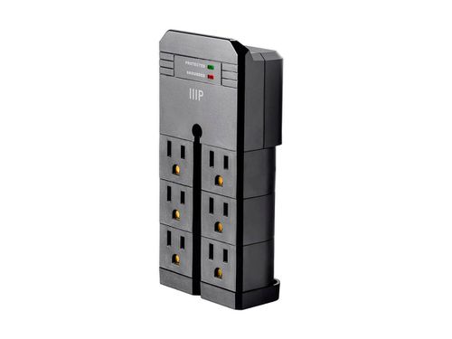6-Outlet Rotating Wall Tap Surge Protector, 2160 Joules, Clamping Voltage 500V