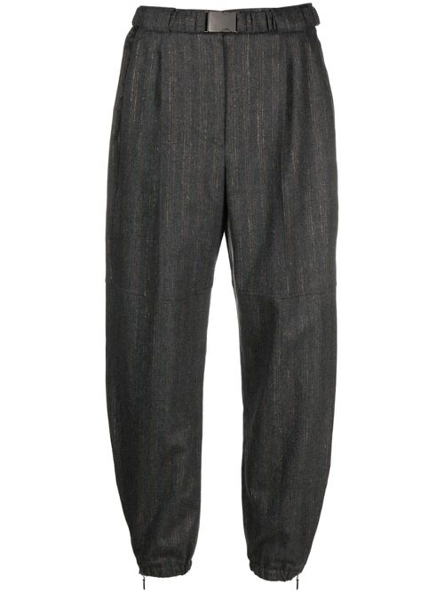 Belted-waist trousers - Grey