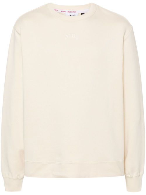 Logo-embroidered cotton sweatshirt - Neutrals