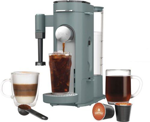 Ninja Pods & Grounds Specialty Single-Serve Iced Coffee Maker, K-Cup Pod Compatible with Foldaway Milk Frother - Sage Green