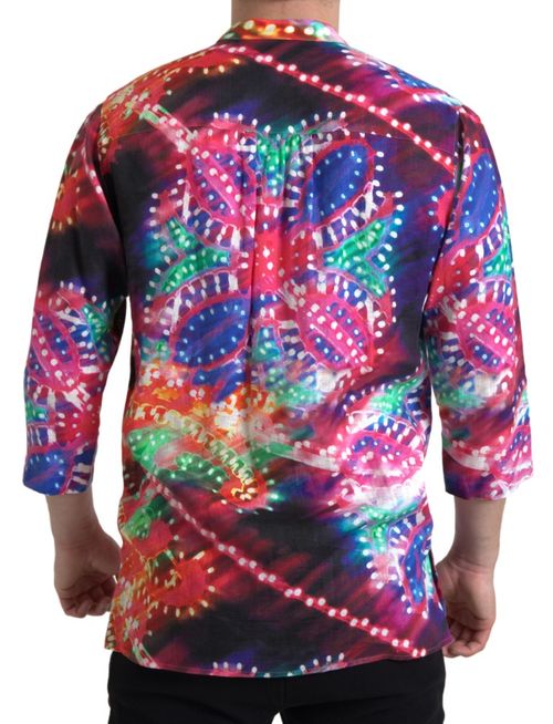 Luminarie Print Linen Shirt — Multicolor