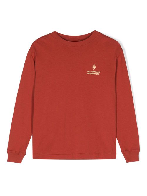 Arie long-sleeve cotton T-shirt - Red
