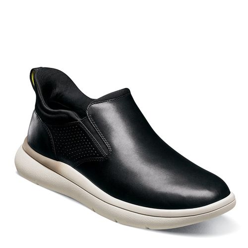 Men's Fleet Plain Toe Slip On Shoes (Black)
