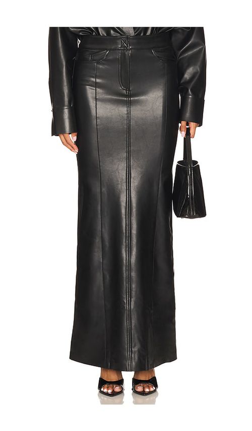 Norma Kamali Straight Jean Skirt in Black - Black. L also in