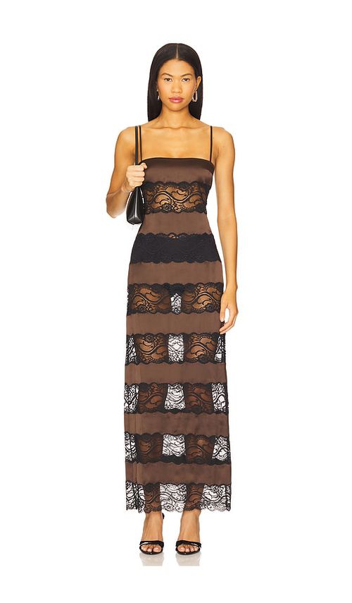 SER.O.YA Faye Dress in Brown,Black.  XS. Also in L, M