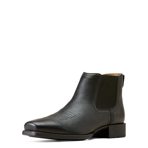 Men's Booker Ultra Square Toe Western Boots in Black Deertan, D Medium Width