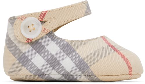 Burberry Baby Beige Check Mary Jane Pre-Walkers