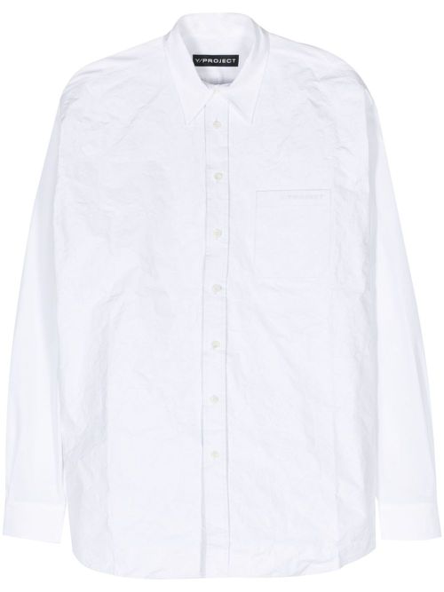 Scrunched cotton shirt - White