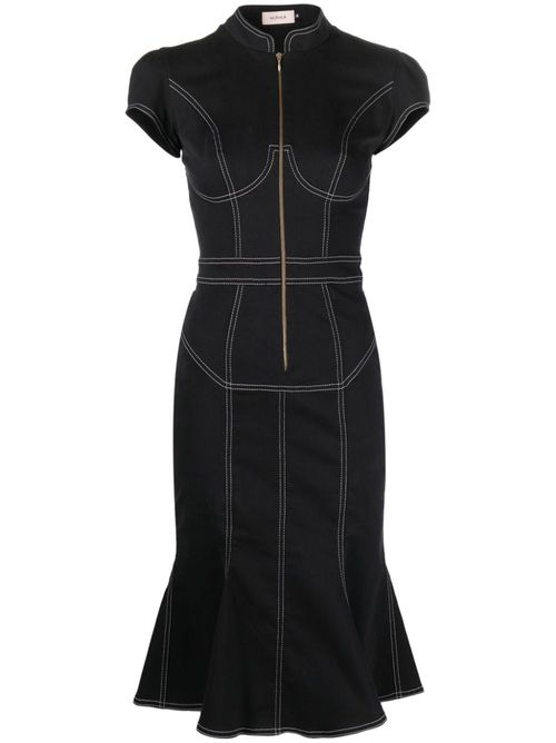 Underline denim dress - Black