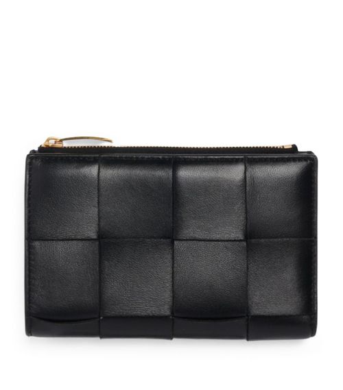 보테가 베네타 여성 Leather Intreccio Bifold Wallet