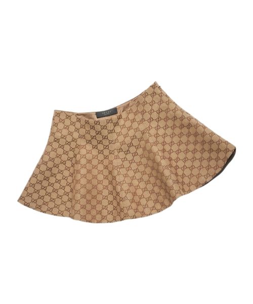 GG cotton canvas flounced skirt
