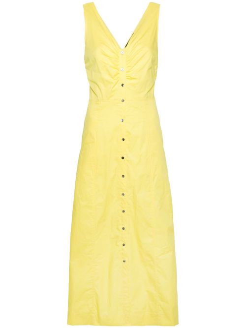 V-neck cotton maxi dress - Yellow