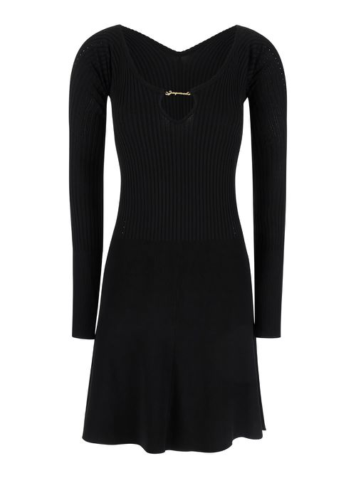 Black La Mini Robe Pralu Mini Dress In Viscose Woman