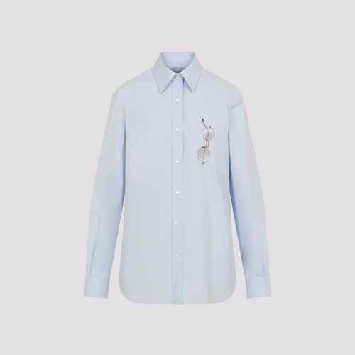 Printed Stretch Cotton Poplin Shirt