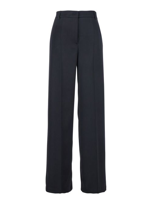 Tailored Satin Trousers — Blue