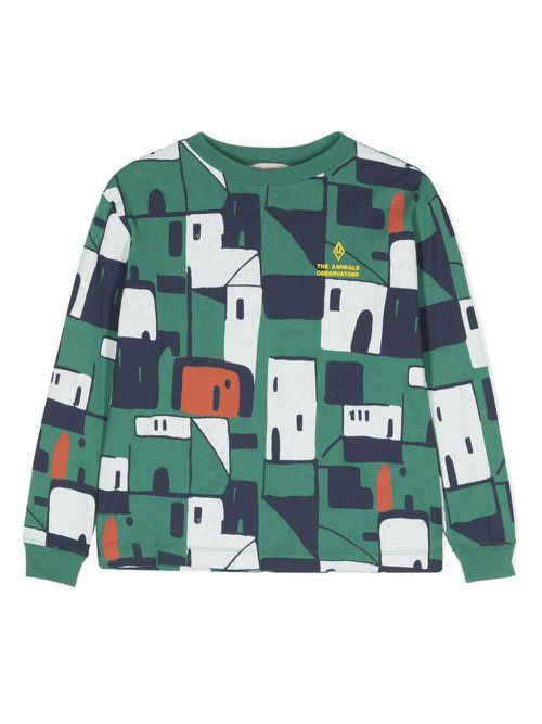 The Houses logo-embroidered T-shirt - Green