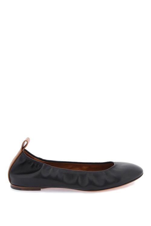 -Ballerina Flat In Pelle-Donna