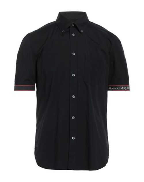 Man Shirt Black Size 16 Cotton, Elastane, Polyester