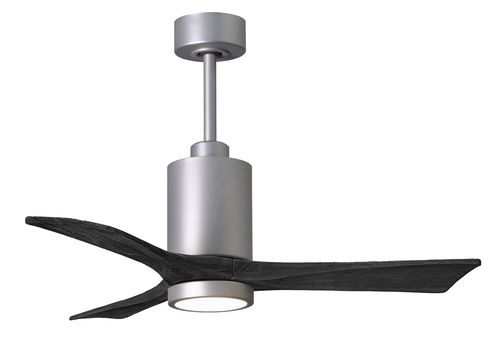 Patricia 6-Speed " Ceiling Fan w/ Integrated Light Kit in Brushed Nickel with Matte Black blade