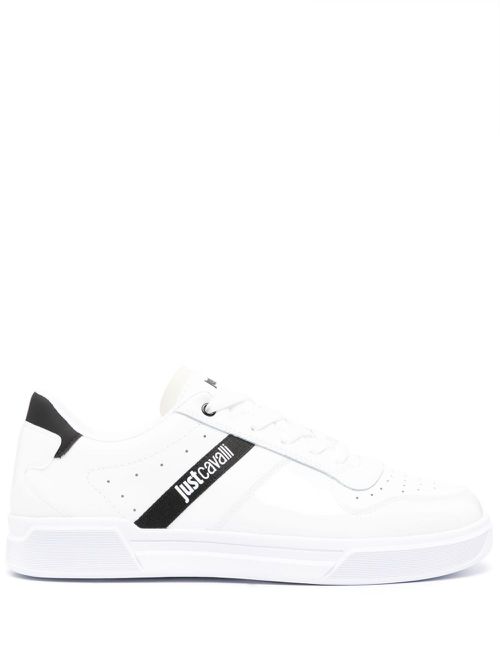 Logo-print panelled sneakers - White