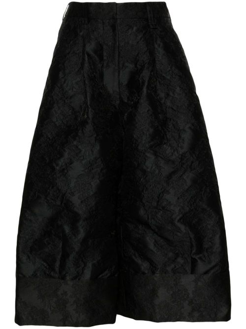 Sculpted cropped trousers - Black