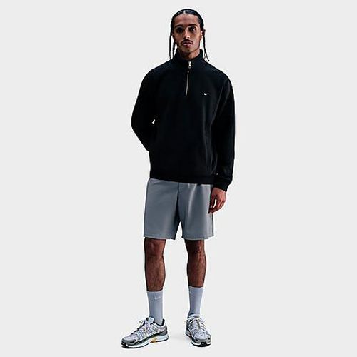 Men's Solo Swoosh Fleece Quarter-Zip Top in Black/White