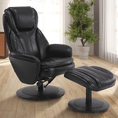 Relax-R Nova Manual Recliner with Ottoman, Black