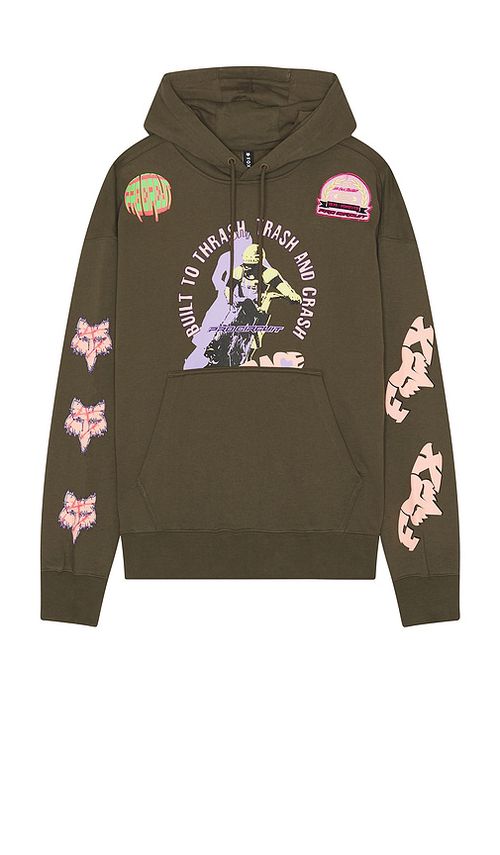 Fox Racing x Pro Circuit Oversized Fleece Hoodie in Army. -  S also in L, M, XL/1X