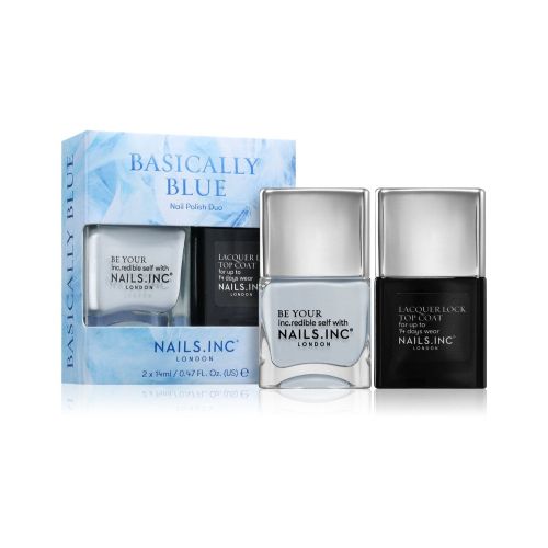 Nails Inc. Basically Blue Nail Polish Set Always Making Waves nail polish + Lacquer Lock nail top coat