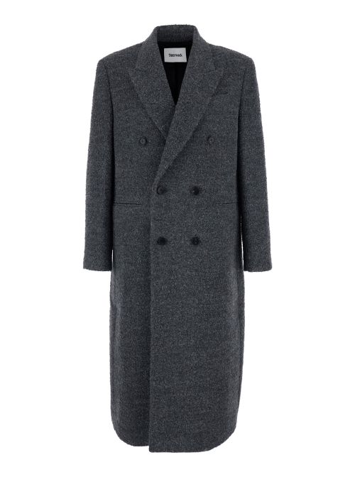 Double-Breasted Wool Coat — Gray