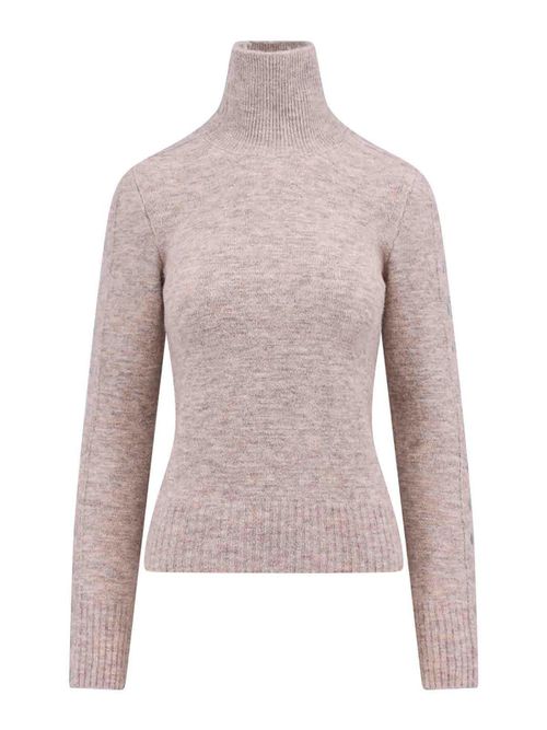 Alpaca blend sweater with metal buttons