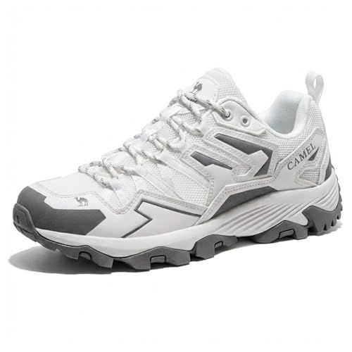 CAMEL CROWN Women's Hiking Shoes Lightweight Trekking Trail Shoes Breathable Walking Sneakers for Outdoor & Casual Use（White/Pink