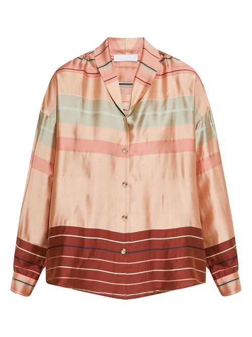 Buttoned striped pajama shirt - Pink