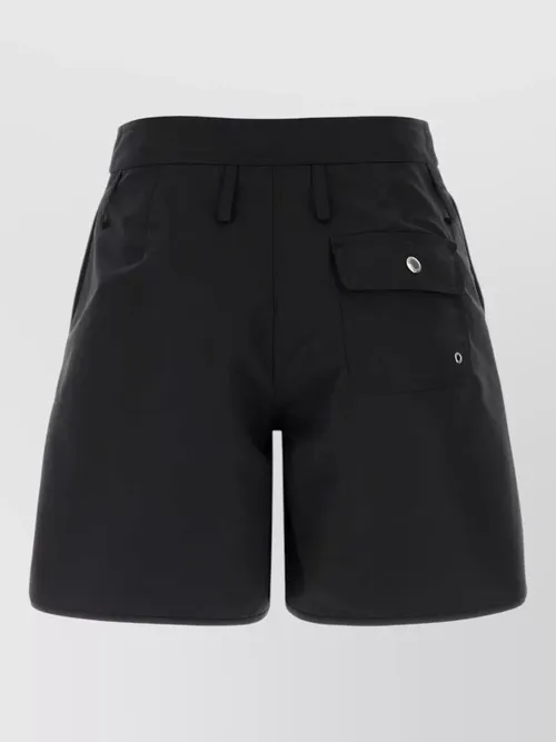 Prada - nylon shorts belt loops button detail pocket