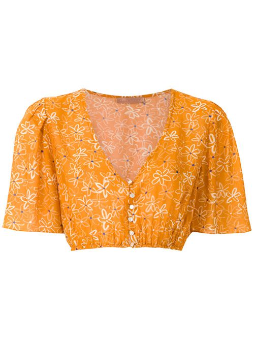 Runa printed crop blouse - Orange