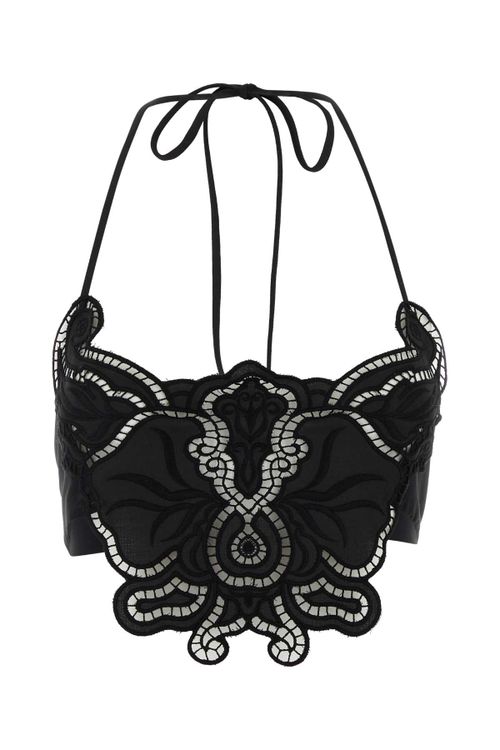 Lace-Trimmed Bodysuit — Black