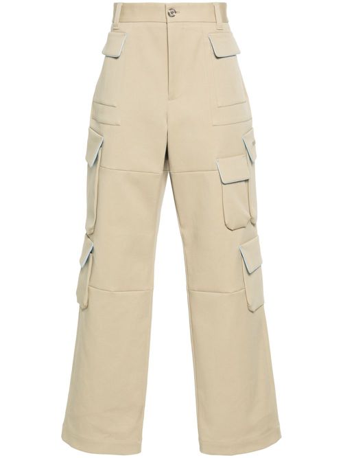 Logo-embroidered cargo pants - Neutrals