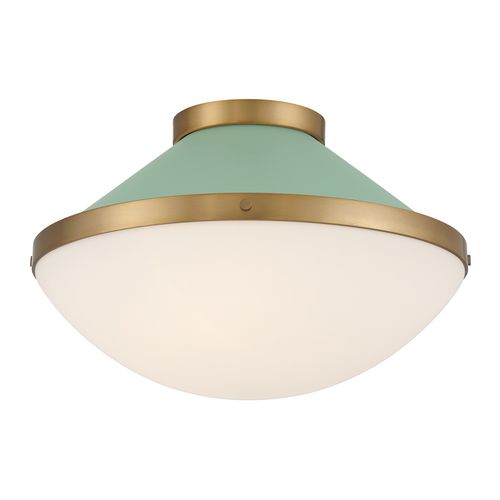Vibrant Gold + Green Flush Mount from the Xander Collection
