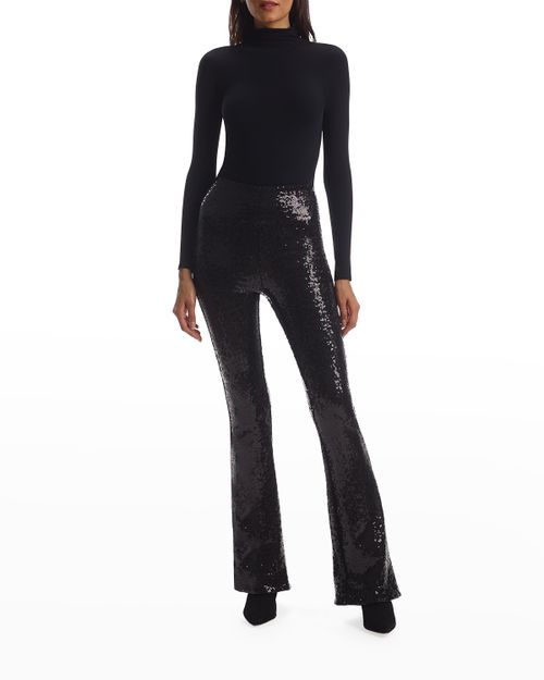 Sequin Flare High-Rise Leggings