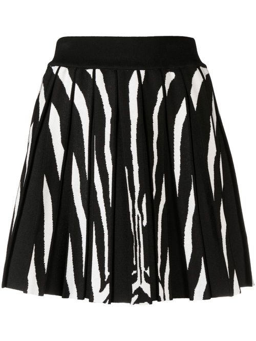 Zebra jacquard miniskirt - Black