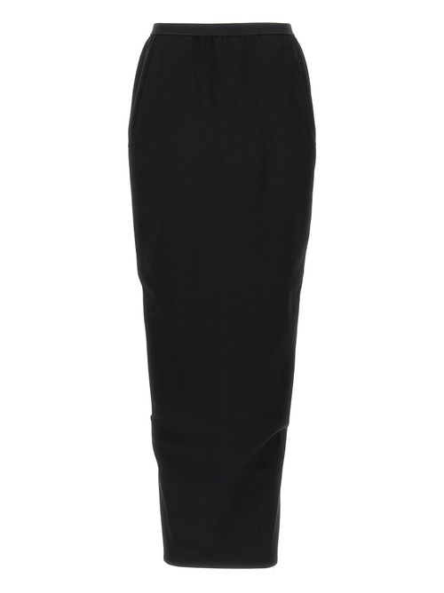 Black Soft Pillar Long skirt