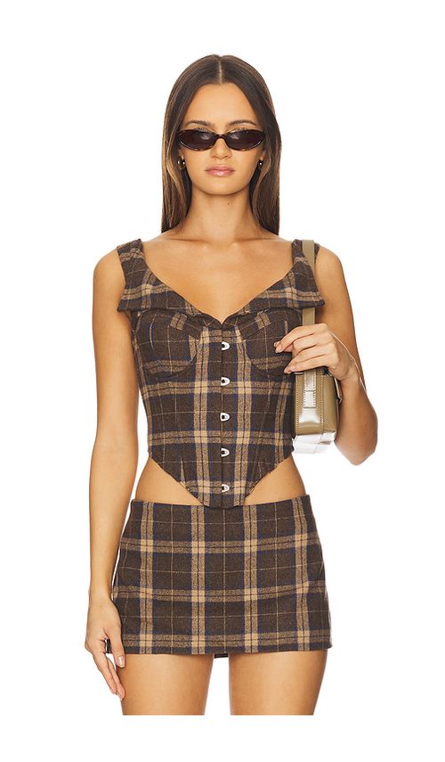 GUIZIO Chamonix Tartan Corset in Multi. XXS also in L, M, S
