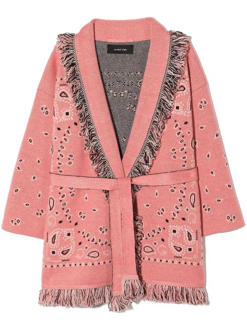 Kids Pink Bandana Jacquard Icon Cardigan
