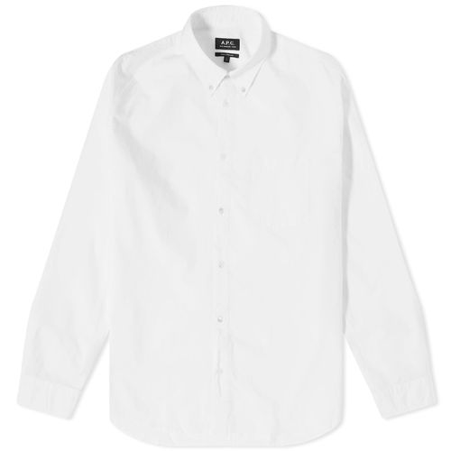 Men's Edouard Button Down Logo Shirt in White