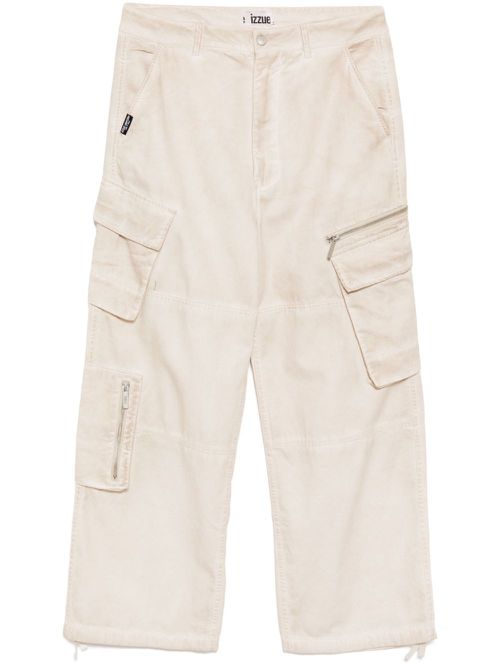 Wide-leg cargo trousers - Neutrals
