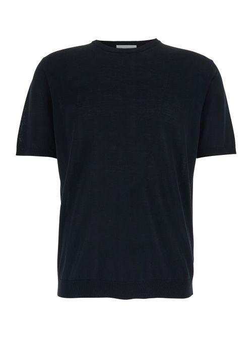 Crew Neck Cotton T-Shirt — Black