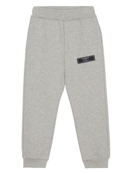 Logo-patch cotton track pants - Grey