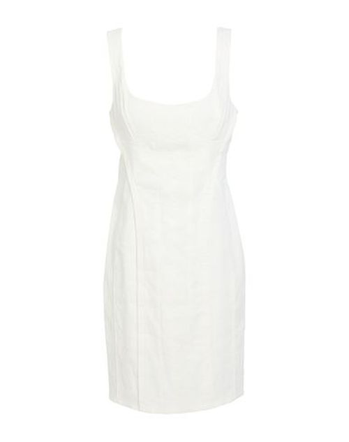 Pinko Woman Mini dress White Size 6 Linen, Viscose, Elastane